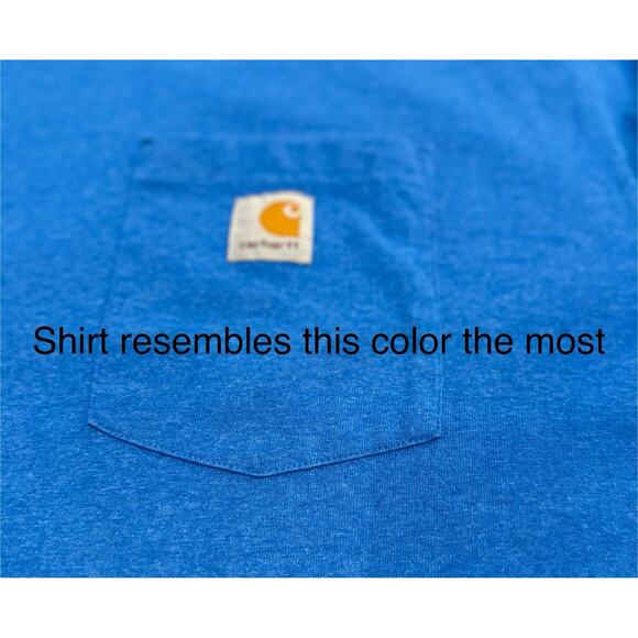 Carhartt Shirt Mens 2XL Short Sleeve Pocket Casual Crew Neck Force Blue - Picture 4 of 8